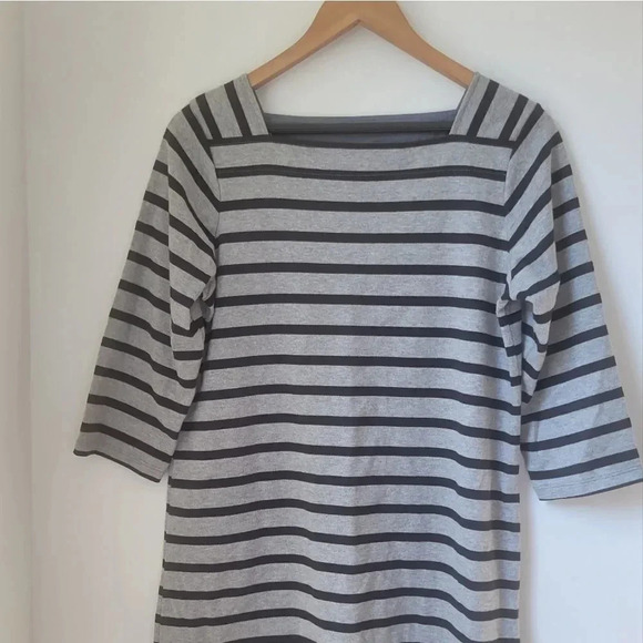 L.L.Bean Mariner Square Neck Striped Dress - Picture 3 of 9
